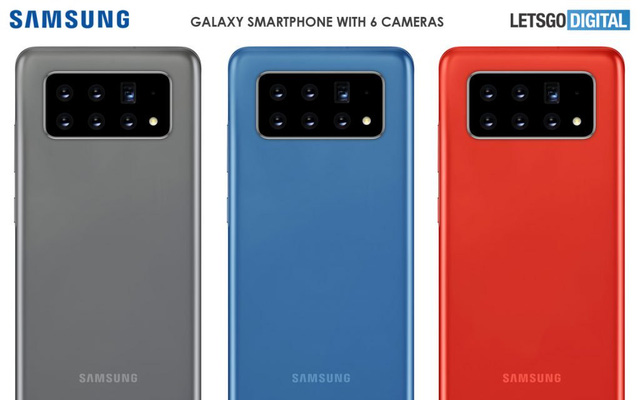 Hình ảnh mẫu flagship tương lai của Samsung với 5 camera nghiêng cùng ống kính periscope