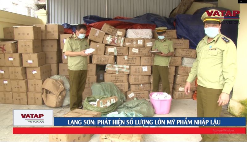 Đội Quản lý thị trường số 7, Cục QLTT tỉnh Lạng Sơn phát hiện số lượng lớn Mỹ phẩm nhập lậu