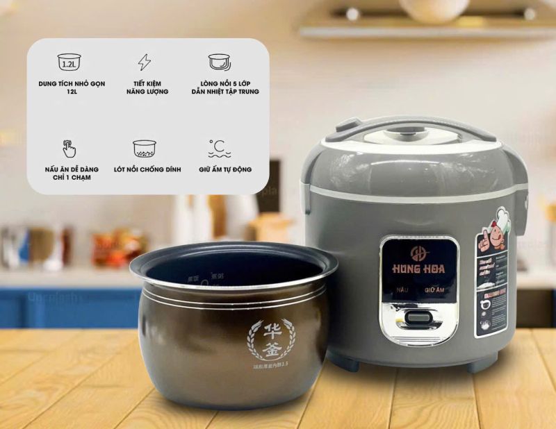 Nồi cơm điện Hùng Hoa – Thương hiệu gia dụng Việt chính hãng, bảo chứng chất lượng