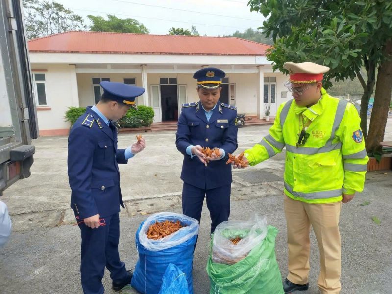 Lạng Sơn: Tạm giữ số lượng lớn chân gà không hoá đơn chứng từ hợp pháp