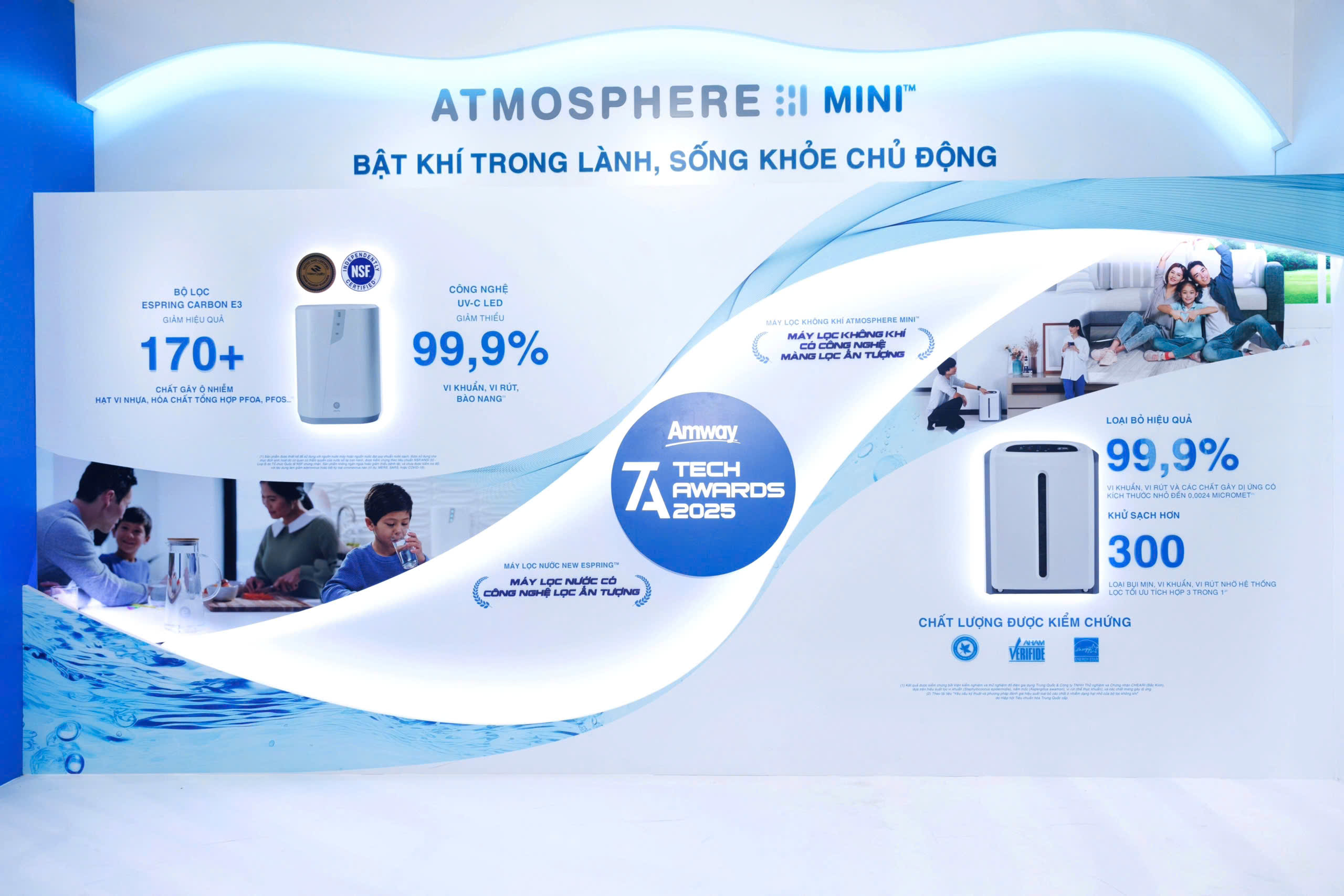 C&aacute;c c&ocirc;ng nghệ nổi bật của m&aacute;y lọc nước New eSpring v&agrave; m&aacute;y lọc kh&ocirc;ng kh&iacute; Atmosphere Mini.