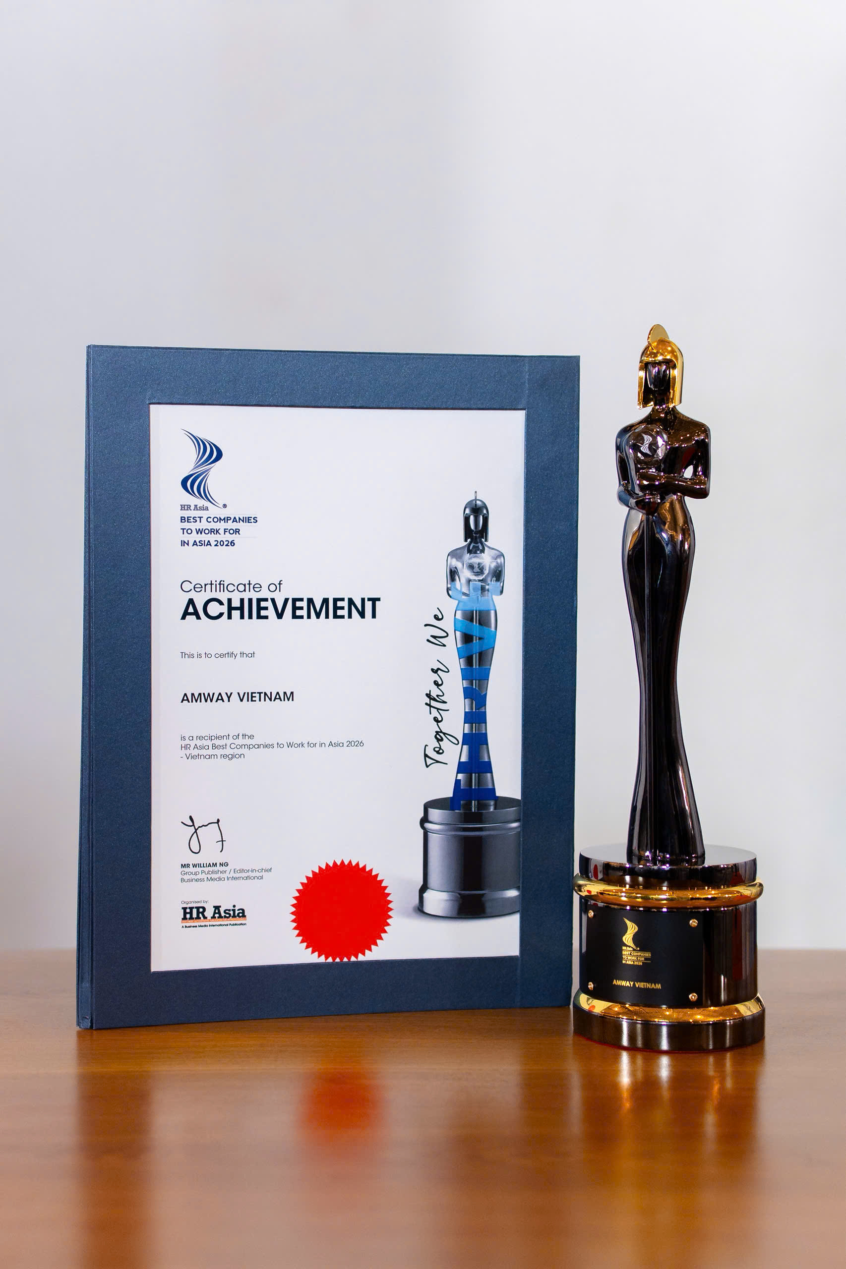 Amway Việt Nam thứ 7 đạt giải thưởng "HR Asia - Nơi L&agrave;m Việc Tốt Nhất Ch&acirc;u &Aacute; 2026" (Best Companies to Work for in Asia 2026).